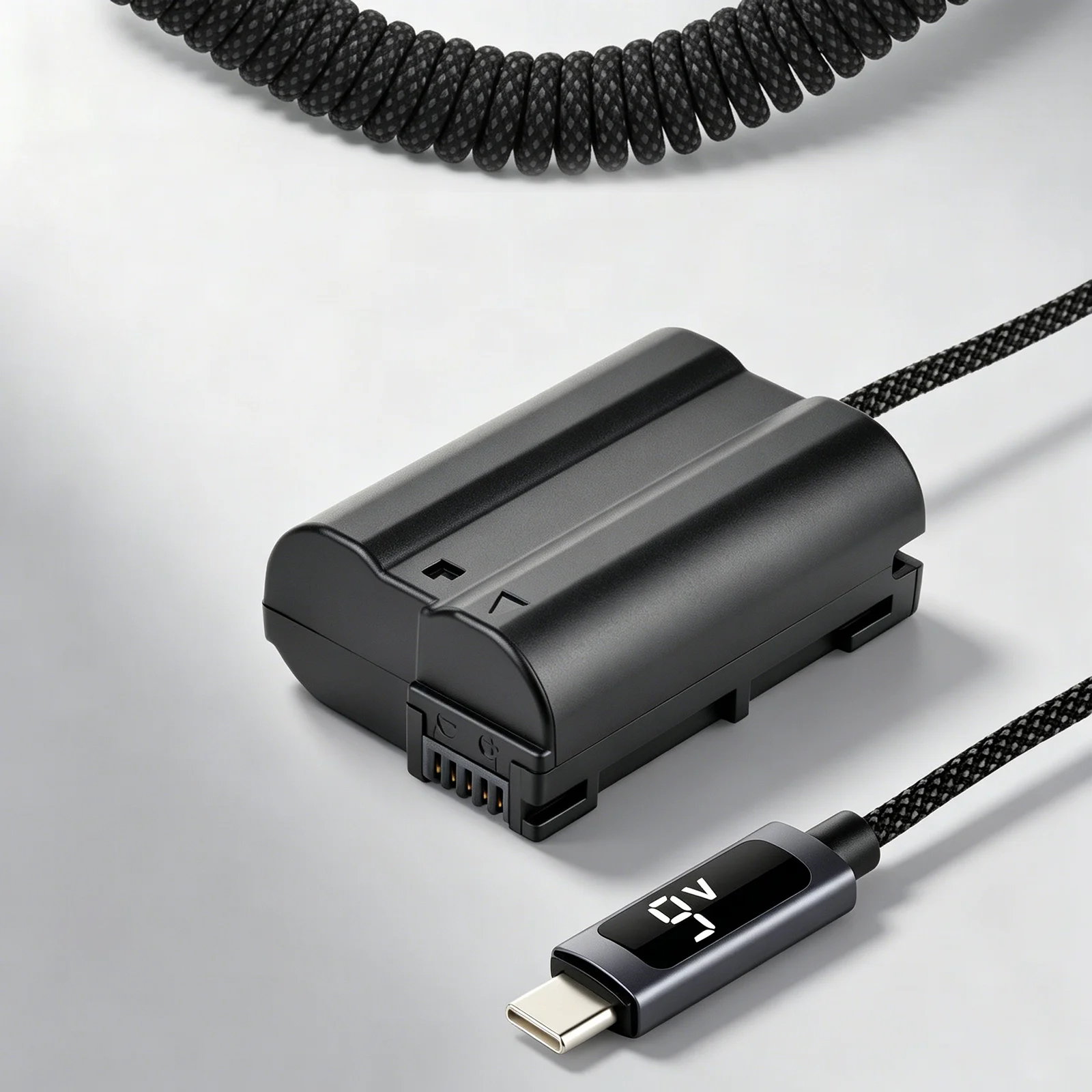 Type‑C EN-EL25 EP-5G Dummy Battery PD 9V Power Adapter with LED Screen Display for Nikon Z50, Z50 II, Z30,ZFC Cameras