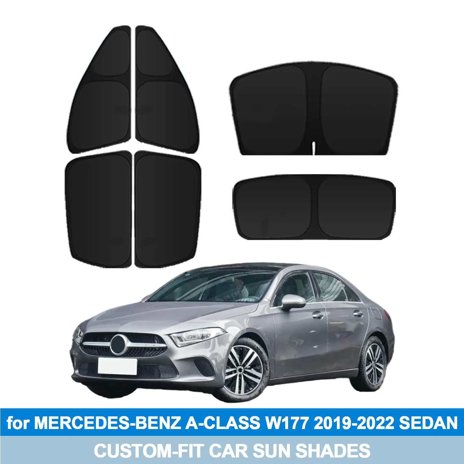 

For MERCEDES-BENZ A-CLASS W177 2019-2022 SEDAN Windshield Sun Shade Side Window Shades Cover Sun Visor Shield Privacy Protection