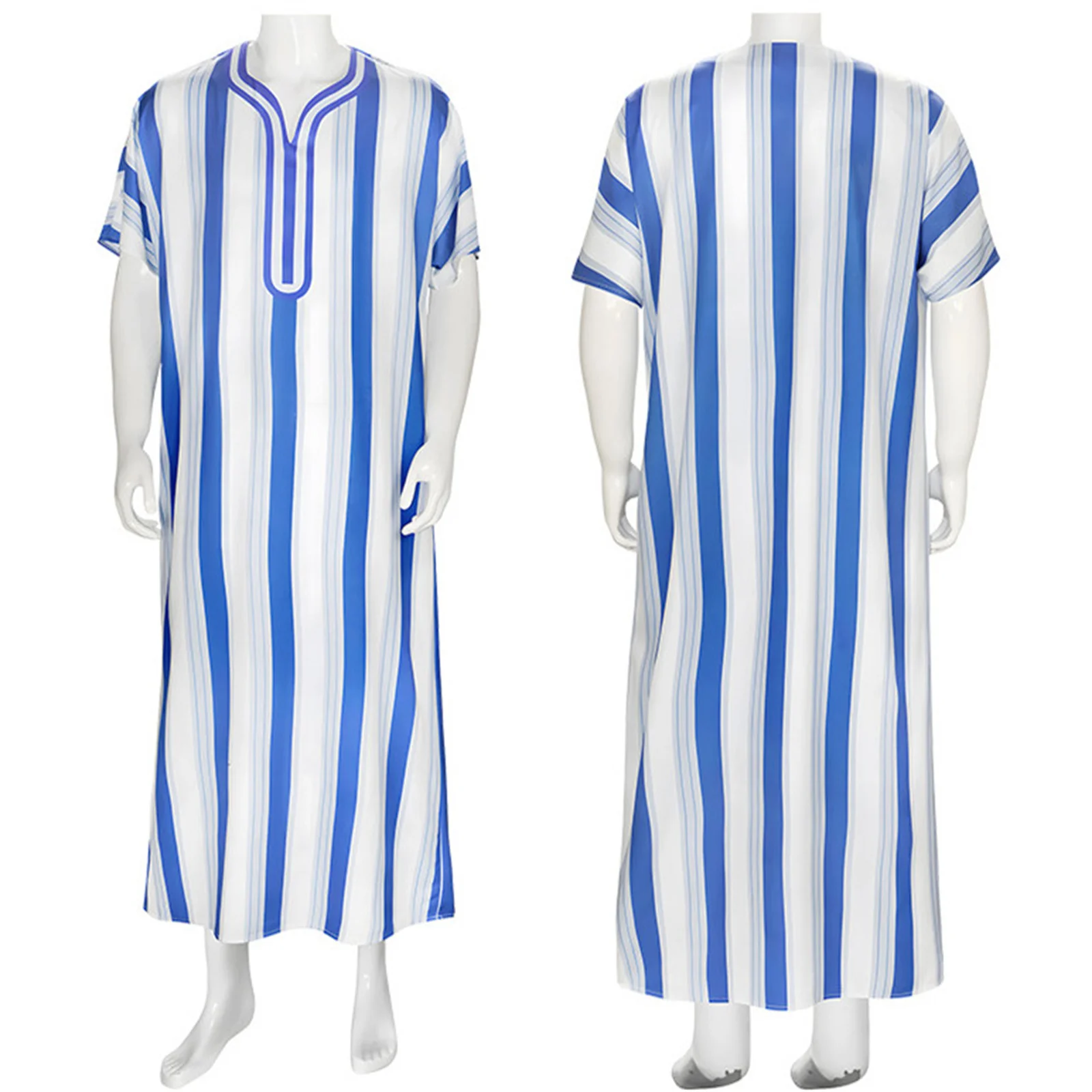 

Clergy Dress Church Robes Blue White Striped Priest Choir Robe Liturgical Costume Middle Eastern Muslim Dubai Robe