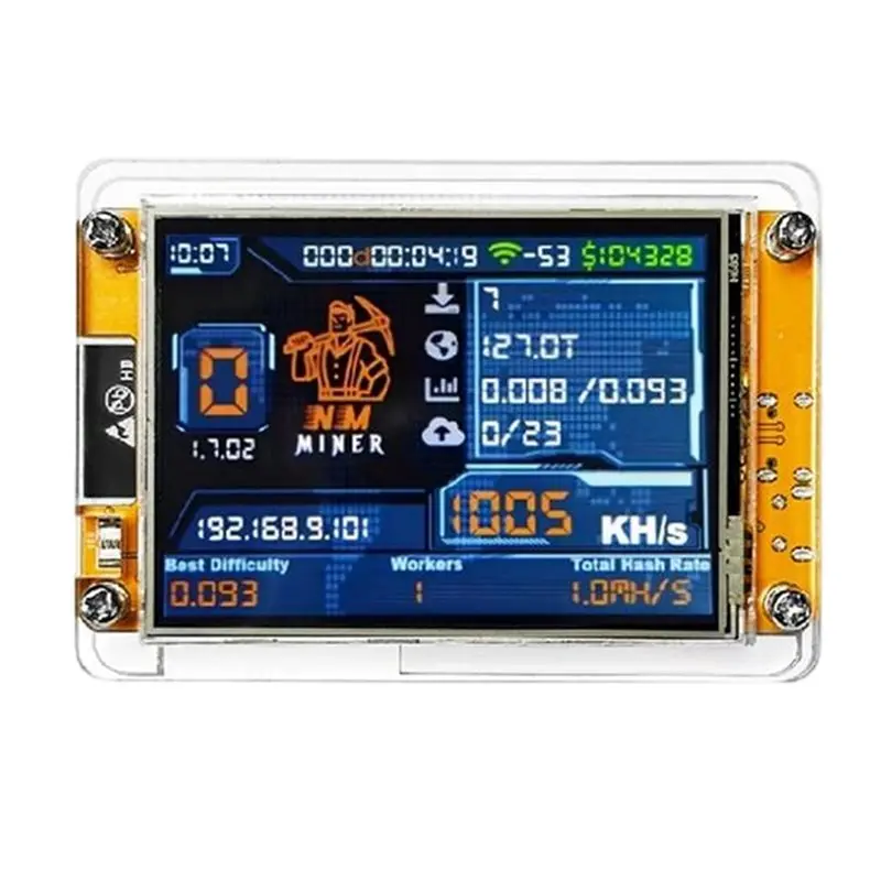 3X 1000KH/S Nmminer Nerdminer + 4 emplacements support Harshrate amélioré 2.8 pouces écran intelligent Lotter Bitcoin Crypto Solo Miner-ABIU