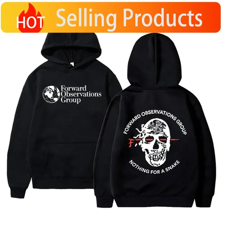 Forward Observations Group Nothing for A Snake FOG Graphic Hoodie Men Women Gothic Skeleton Vintage Hoodies Streetwear