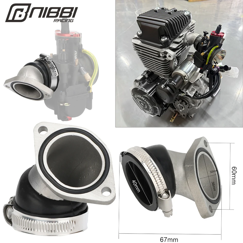 

NIBBI Aluminium Zongshen CB300RL Engine Intake Manifold Adapter PWK30/32/34mm Carburetor Connect Manifold for CB300 Motocross