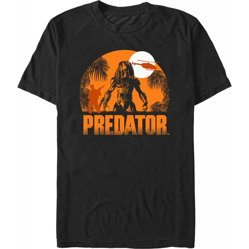 

Silhouettes Predator Retro Sacry Gift t shirt for man 80s Horror Movie Alien Hunter printed Graphic Clothes All size Tops S-6XL