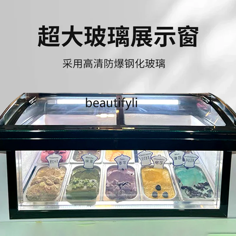 Commercial Fried Yogurt Display Digging Ball Ice Cream Frozen Display 4/6 Barrels 10 Boxes Ice Cream Cabinet