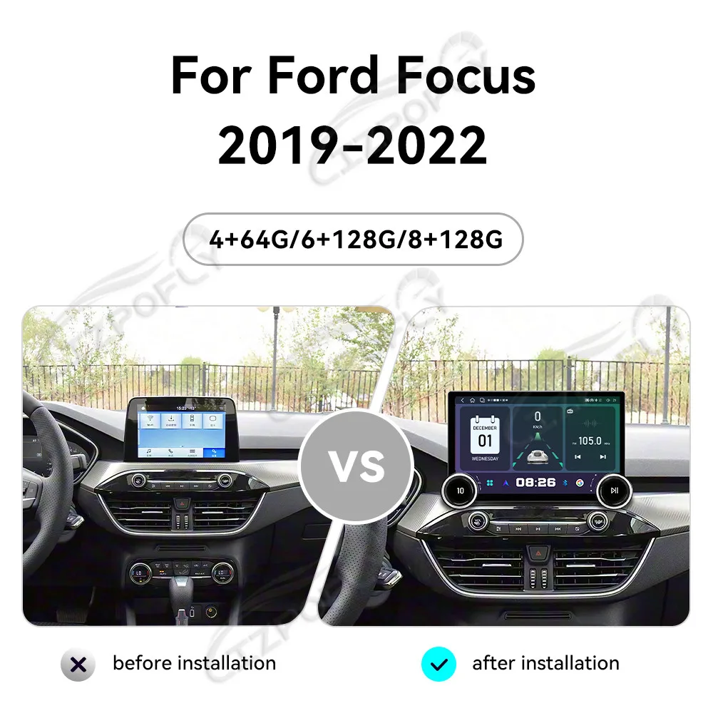 

Lizpofly Upgrade 11.5" Car Radio For Ford Focus 2019–2022 with Wireless Carplay&Android Auto, Touchscreen & GPS Navigation