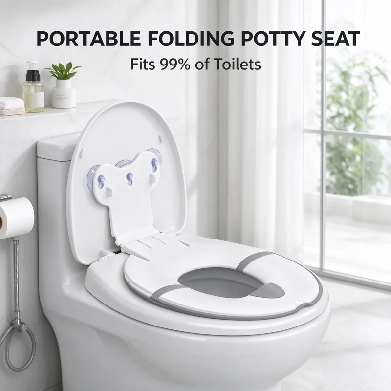portable foldable child toilet seat for boys and girls travel potty training seat with splash guard easy to carry and store todd