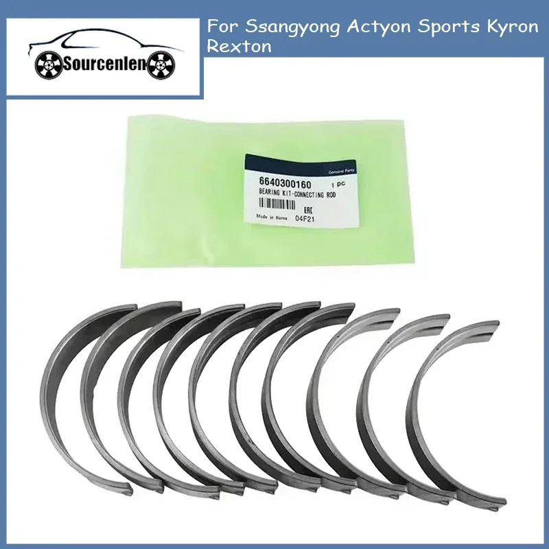 

10Pcs Crankshaft Main Connecting Rod Bearing Kit 6640301160 For Ssangyong Actyon Sports Kyron Rexton A6640301160 66403-01160