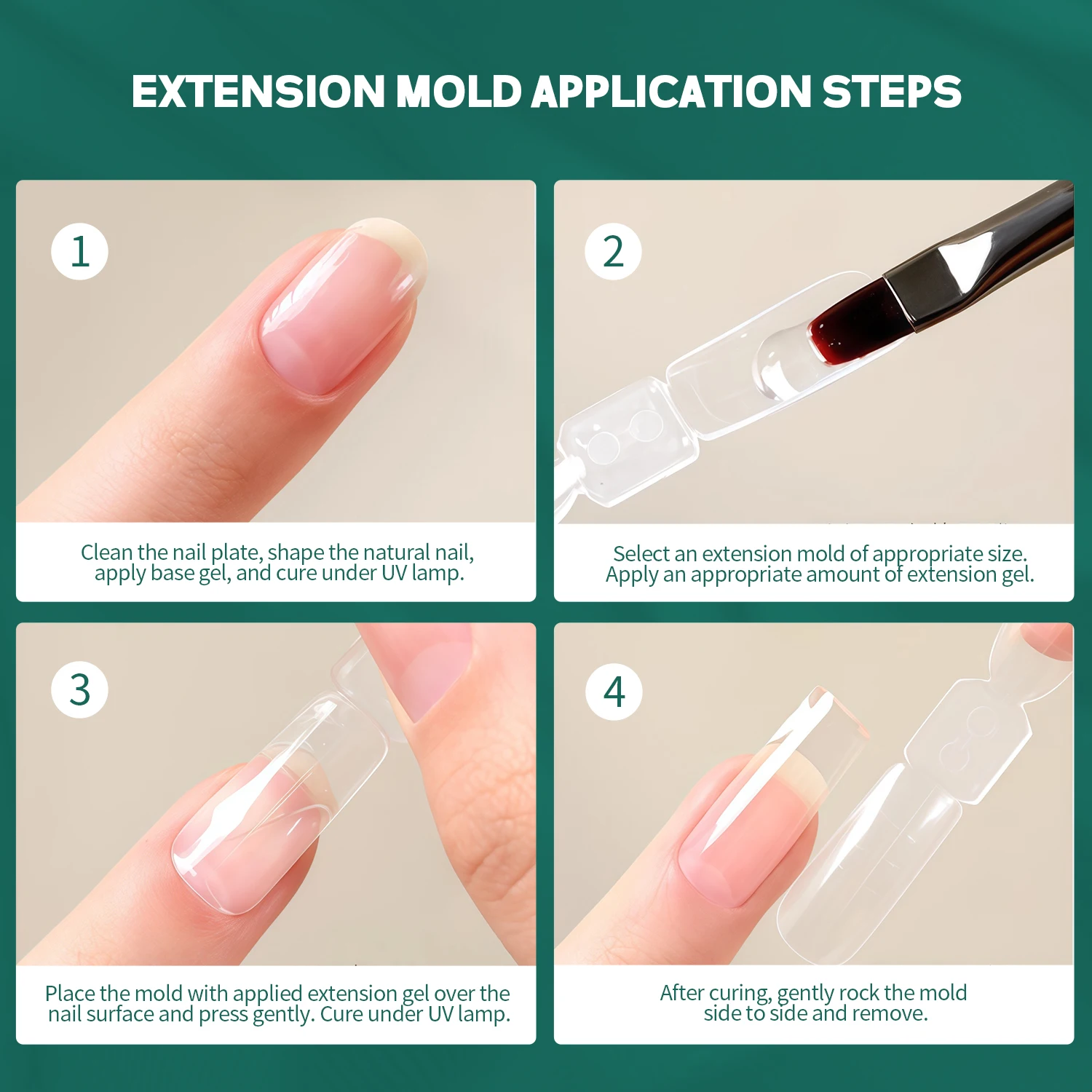 Nailpop Double-Sided Dual Forms Nail Molds Full Cover Poly Nail Gel Extension Square Coffin Acrylic Nail Tips Top Forms 150 pcs