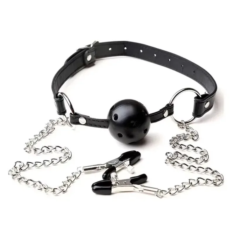 Nippelklemmen, BDSM-Bondage-Set für Frauen, Fetisch-Fesseln, exotisches Sexspielzeug für verbesserte Sensation, Ballknebel, exotisches Zubehör