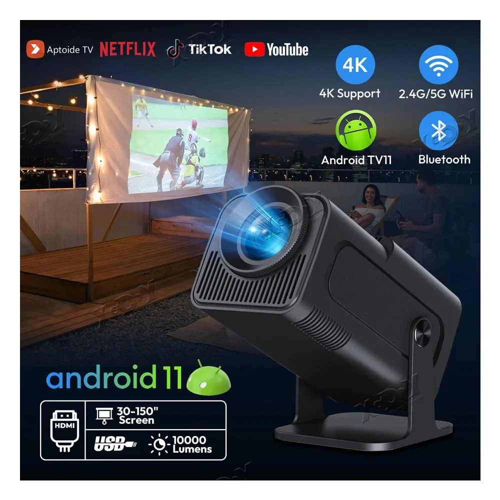 Original brand newIHOM·ELIFE Android Tv Projector Wifi Home Theater Game Video 4k screen video 1080p LCD android home smart hy32