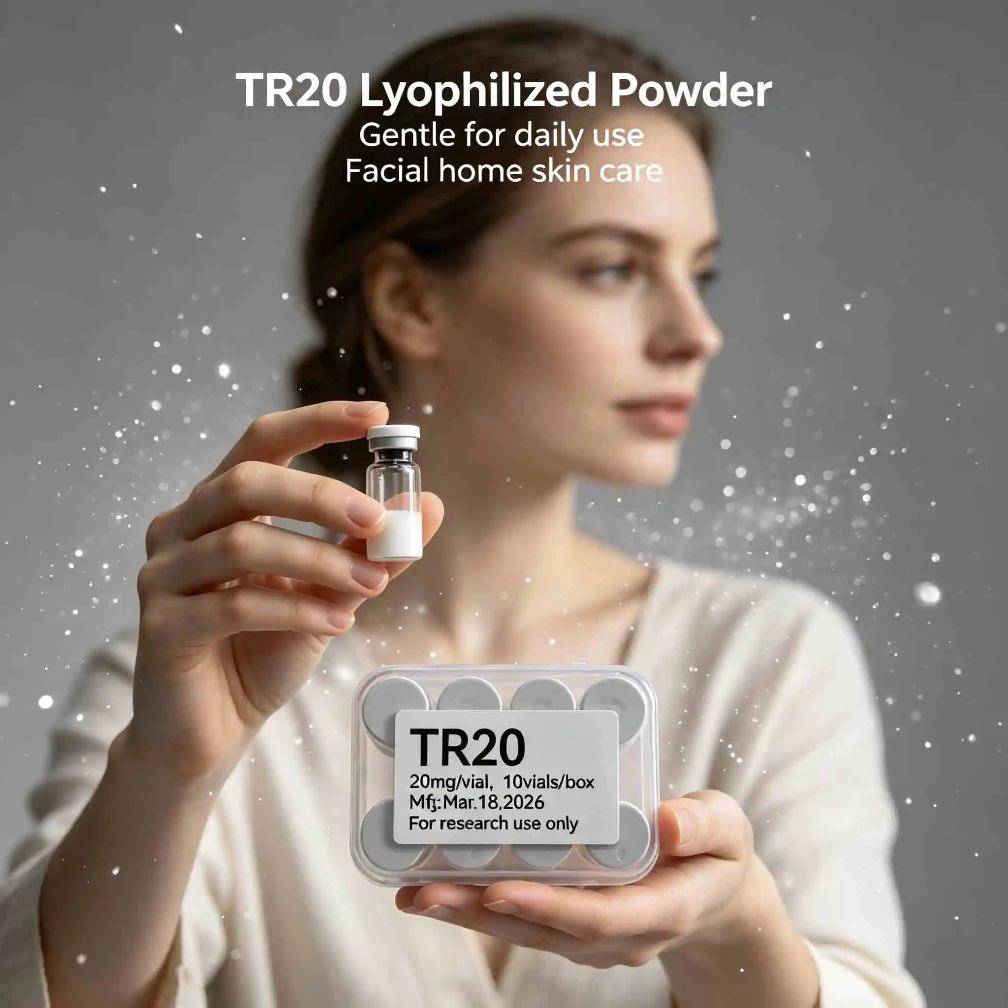 (Random Cap Colors) High-Quality Freeze Dried Powder (20mg). Deep Nourish Skin, Gentle for Daily Use 10 Vials/1 Box