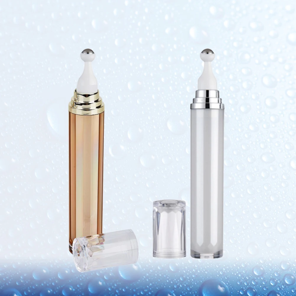 

2Pcs Roller Ball Bottles Essential Oil Containers Acrylic Travel Lotion Cosmetics Refillable Eye Cream Storage