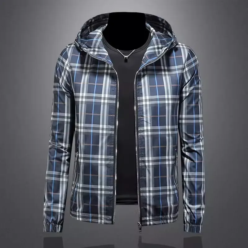 

Мужская куртка с капюшоном в стиле люкс, молодежная, весенняя, приталенная, универсальная верхняя одежда, модный бренд, стильный топ, новинка 2026 года