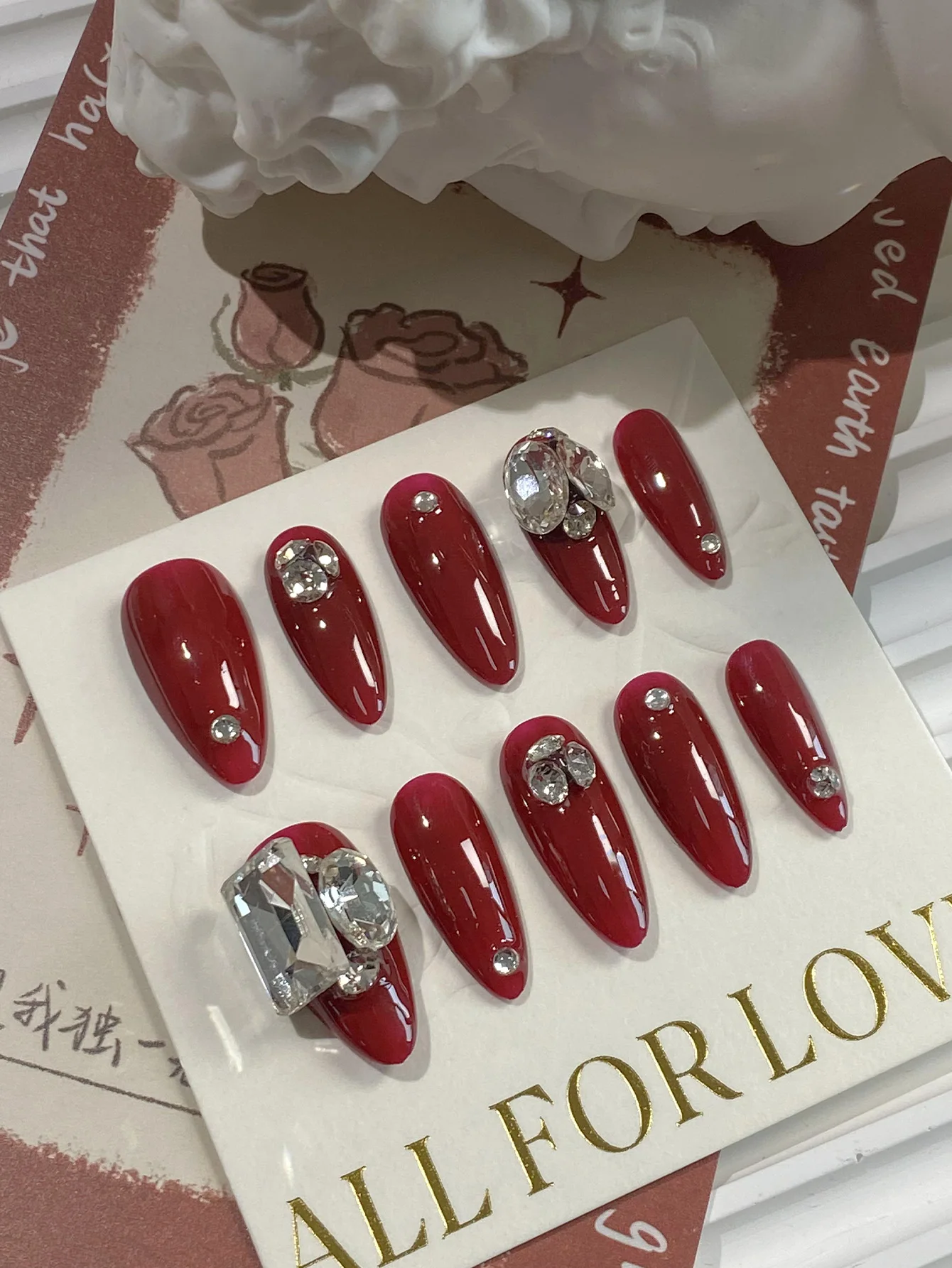 Luxury Red Almond Press On Nai - Nail Art Press On review and price