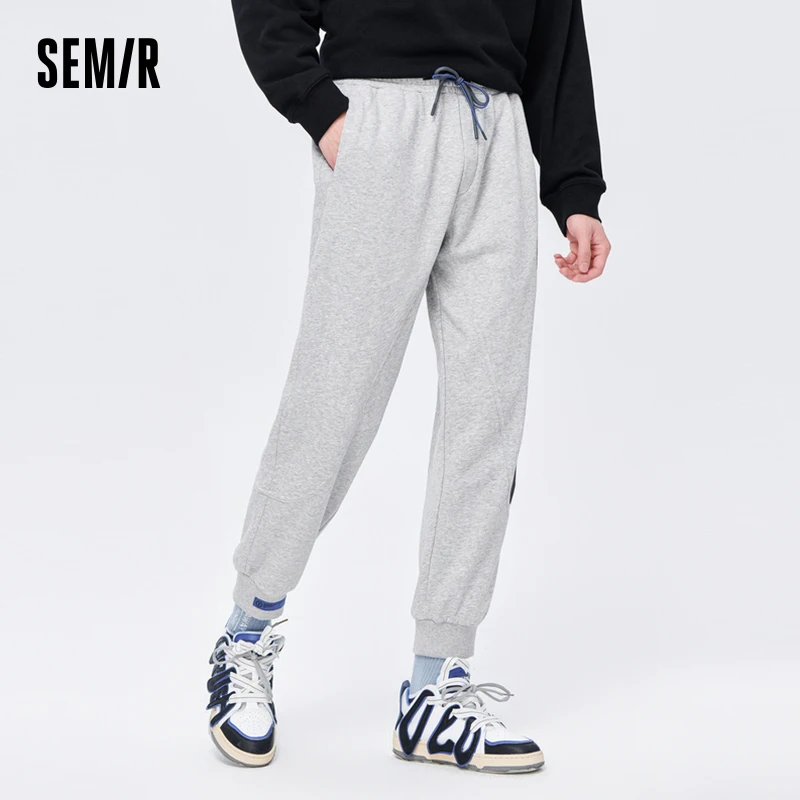 Semir กางเกงลำลองสำหรับผู้ชาย, กางเกงแฟชั่นย้อนยุคเรียบง่ายกางเกงแฟชั่นคร็อปแพนท์ใส่ประจำวันกางเกงเดินทางกางเกงอินเทรนด์สำหรับผู้ชาย