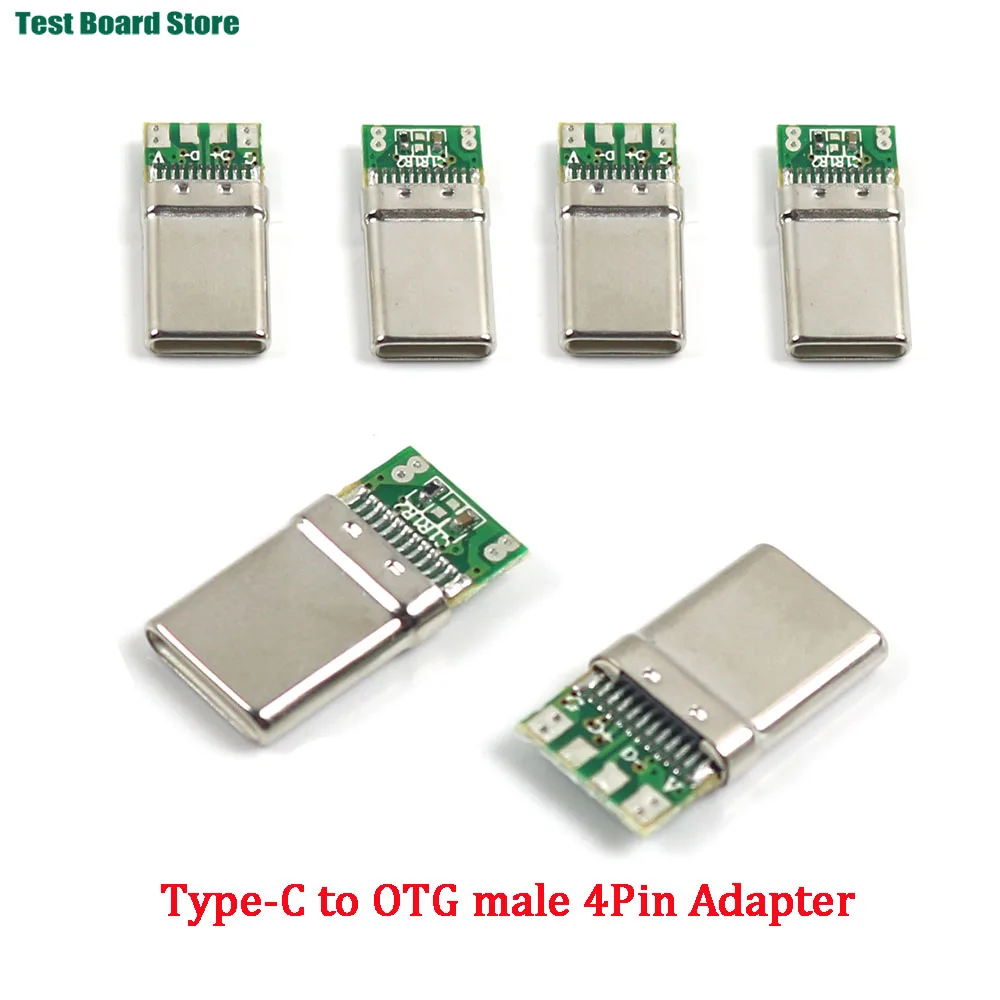 1-10PCS Type-C OTG Male 4P with 5.1K Resistance Data Power Adapter 4 Solder Joint Plug USB Adapter