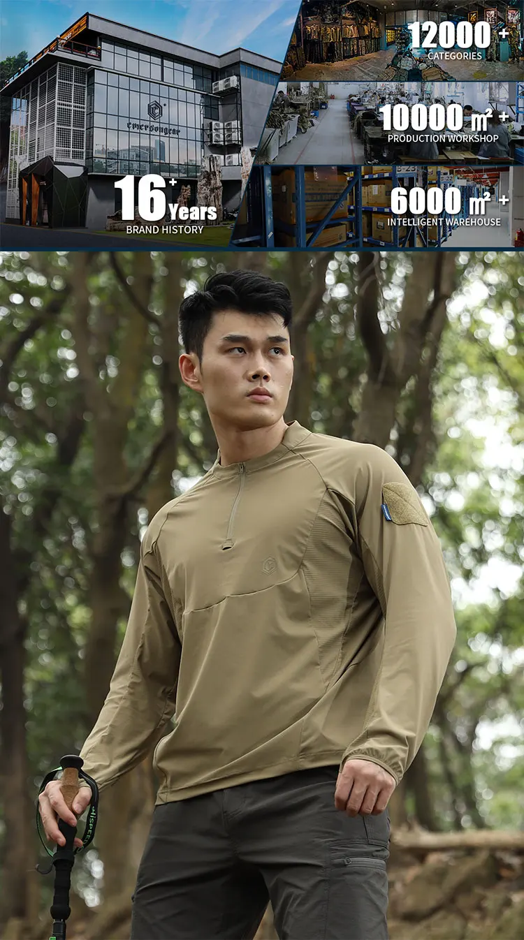 Emersongear Blue Label Hunter Sonnenschutz-T-Shirt, langärmeliges Poloshirt, tägliches Oberteil, T-Shirt, Fitness, ergonomisch, elastisch, UPF100+ – Detail 2