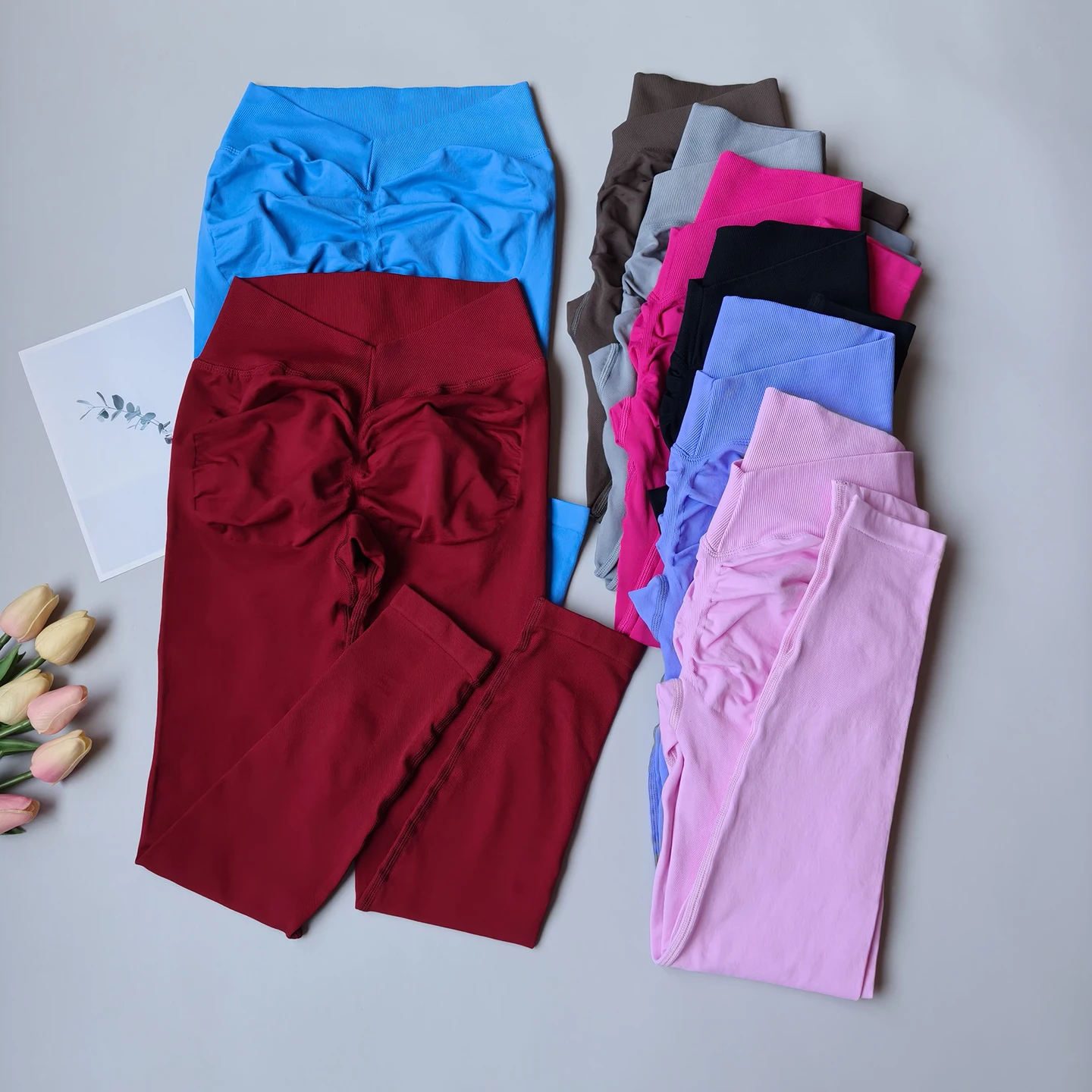 Damen High-Waist Yoga-Leggings, Pfirsich-Hüft-Yoga-Hose, Hüftstraffende Fitness-Sportleggings, Nahtlose Gym-Hose, Pilates-Hose – Detail 2