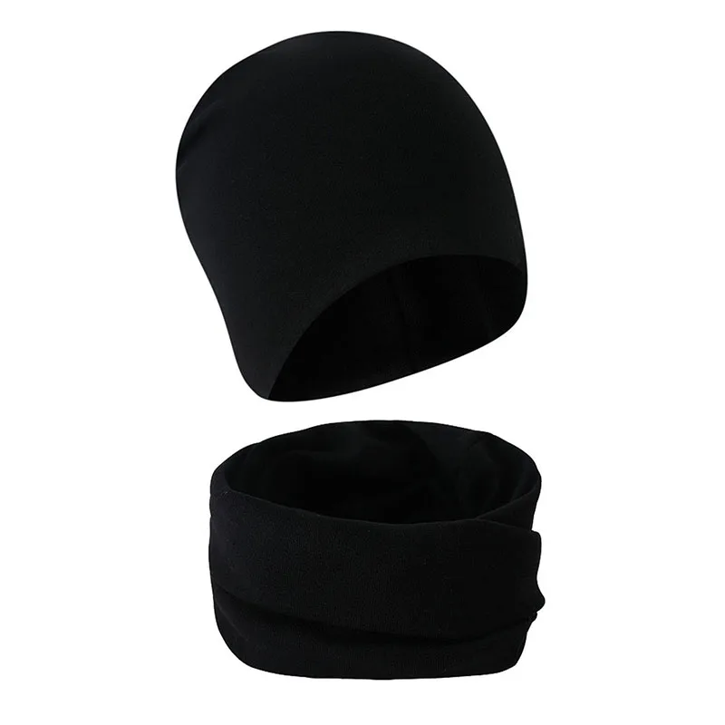 2PCS Baby Beanie Hat Scarf Autumn Winter Solid Color Warm Toddler Hat Scarf for Girls and Boys Infant Hats Set Kids Skull Caps — zdjęcie 5
