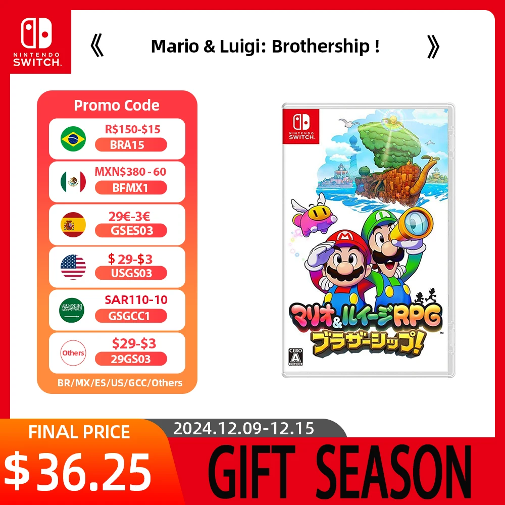 Mario & Luigi: Brothership - Nintendo Switch Game Deals 100% Physical Game Card Action Genre for Nintendo Switch Game Console