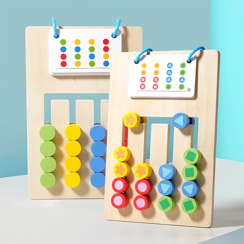 Montessori Houten Kleur Vorm Matching Cognitie Leren Spelbord Vroeg Stimuleren Kinderen Hersenen Logica Denken Ontwikkelen Speelgoed
