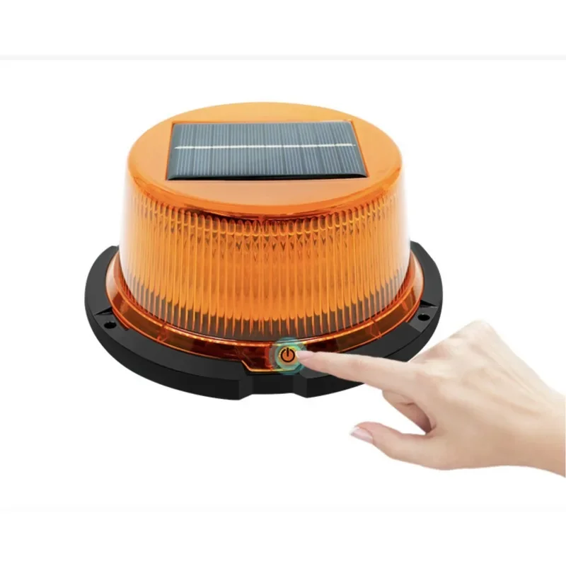 Solar Warning Lights Charging Day Auto Night Flashing Safety Emergency Strobe Beacon Lights with Touch Switch Type Signal Lamp