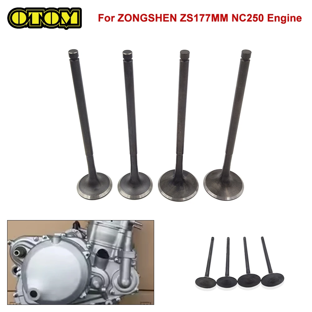 For ZONGSHEN ZS177MM NC250 Motorcycle Cylinder Intake Exhaust Valve Stem Kit KAYO BSE KEWS MOTOLAND AVANTIS GR7 GR8 HENGJIAN BRZ