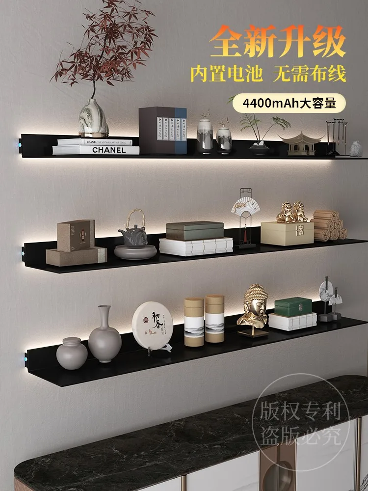 

Aluminum Alloy Led Luminous Laminate Board of Shelf Wall-Mounted Metal Storage Display Partition Bookshelf