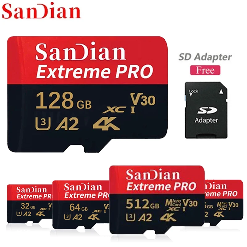 2TB 1TB Class 10 Memory Card 128GB SD Card 256GB Micro TF SD Card A2 V60 U3 TF Flash Memory Card For Phone Camera Drone