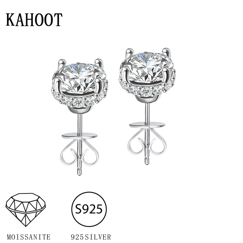 

Серьги-гвоздики из серебра 925 пробы с муассанитом и цветком для женщин, шикарные и простые, подарок на День святого Валентина для подруги и жены