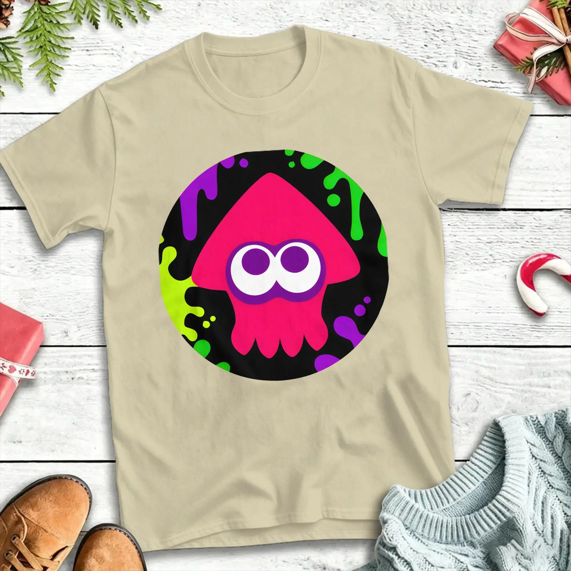 Oversized T-Shirt Summer Splatoon Button Hip Hop T Shirts  100 Cotton Tshirt for Men Y2K Fun Short Sleeve Top Tees