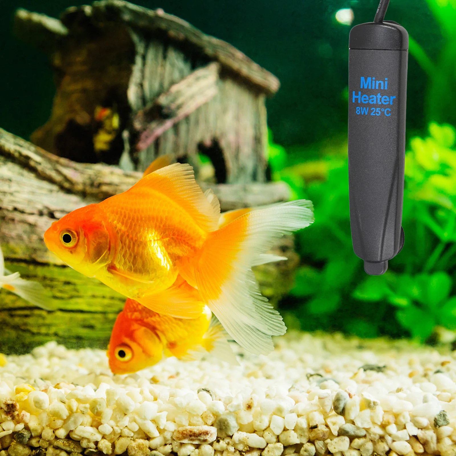 

Energy Efficient Submersible Heater for Small Aquarium Fish Bowl Turtle Tank Constant Temperature Heating Rod Automatic Control