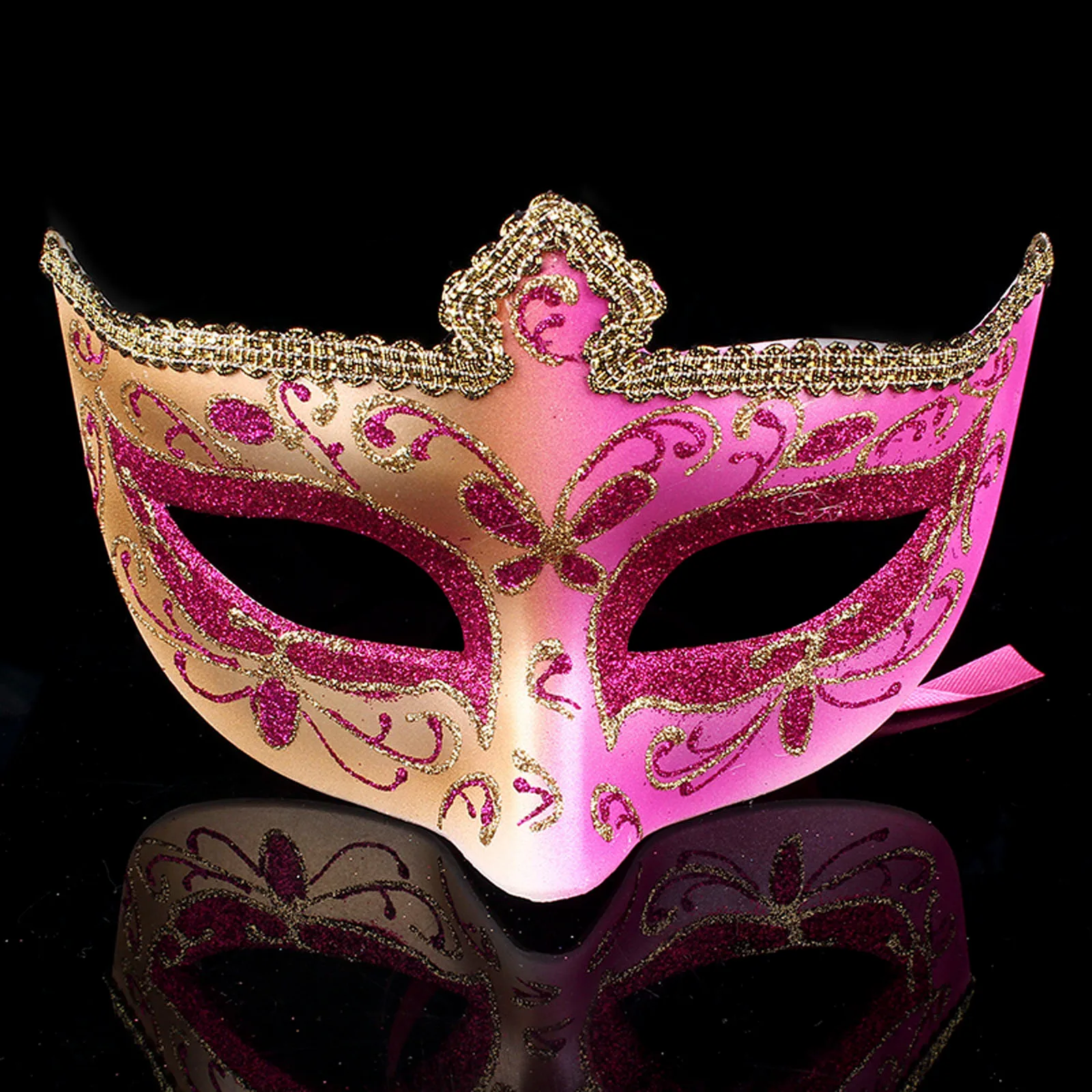 

2024 Christmas Creative Painted Half Face Crown Beauty Mask Lace Edge Jazz Mask Halloween Party Mask Prop Masquerade Party Gift