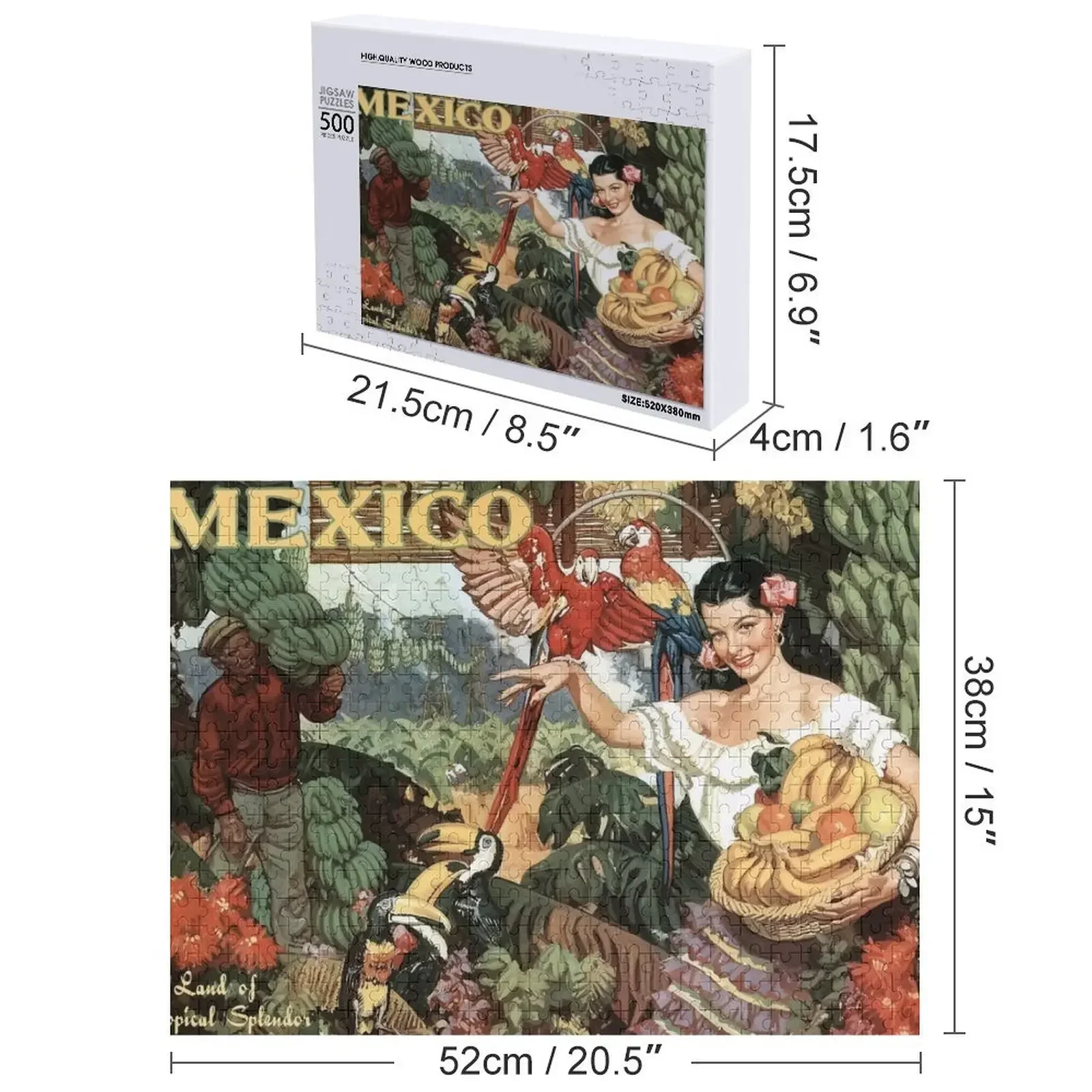 Affiche de voyage Vintage du mexique, Puzzle, cadeaux personnalisés, Photo personnalisée, Photo personnalisée avec Photo