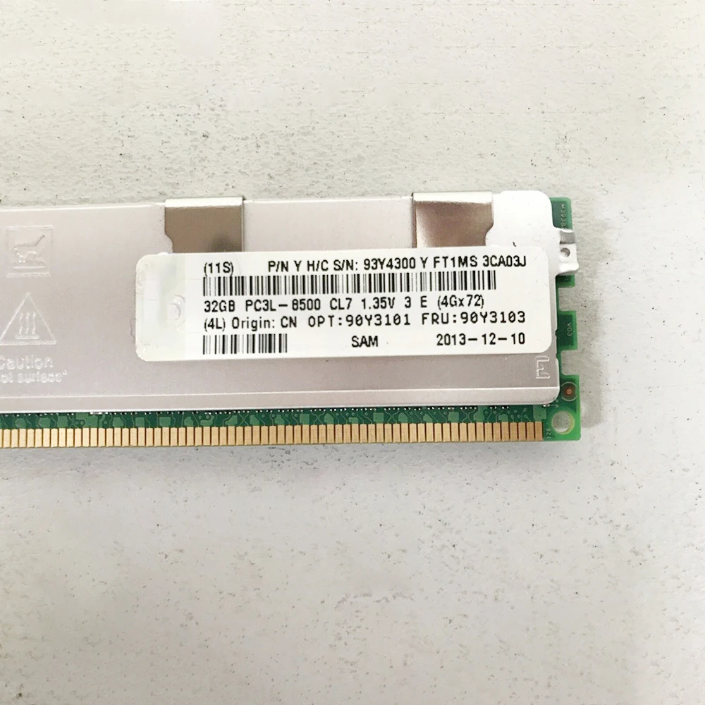 1 pcs For IBM RAM X3850 X5 7143 X3650 M3 90Y3101 90Y3103 Server Memory High Quality Fast Ship 32GB 8500R DDR3 1066