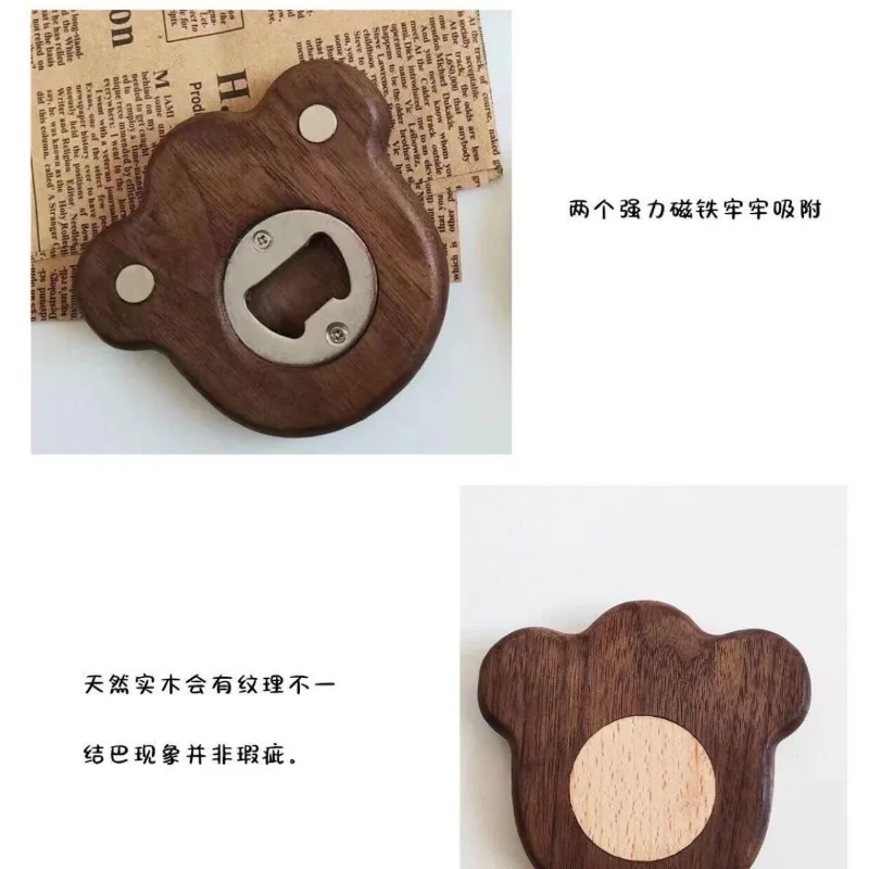 Wooden Cat Claw Bottle Opener Black Walnut Cat Claw Refrigerator Sticker Household Beer Bottle  Refrigerator Sticker Beer