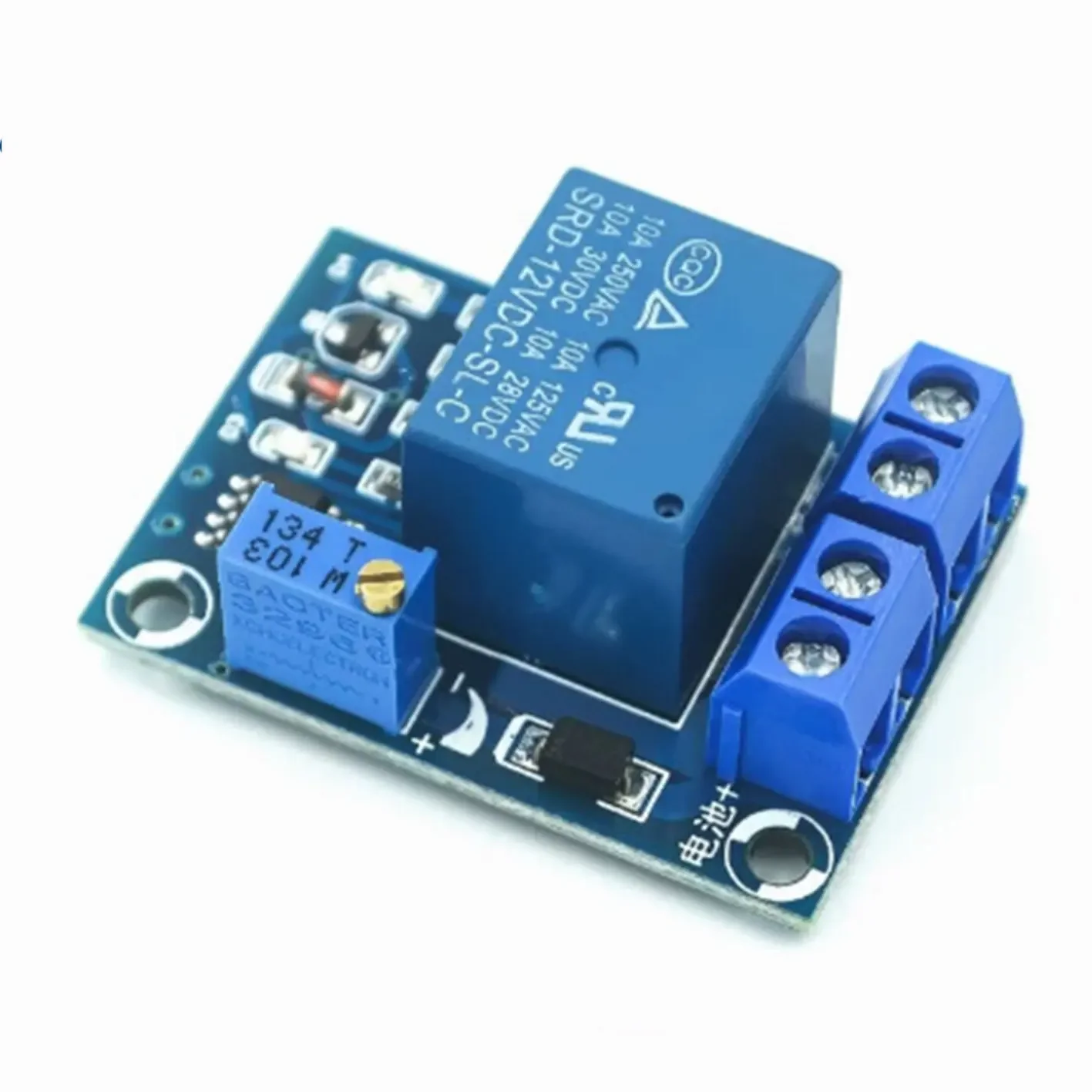 Módulo de gestión de subtensión de batería de 12V, interruptor de protección de apagado y carga de batería de restauración automática