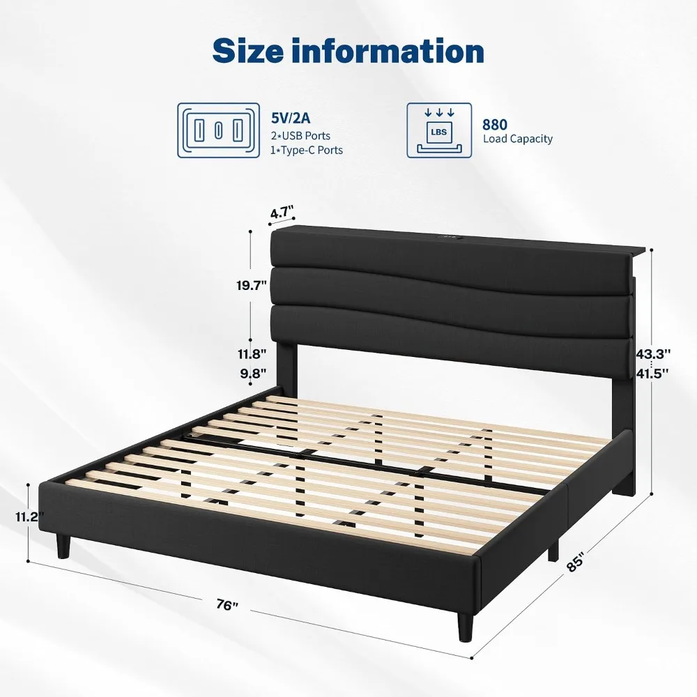 King Upholstered Storage Bed 2
