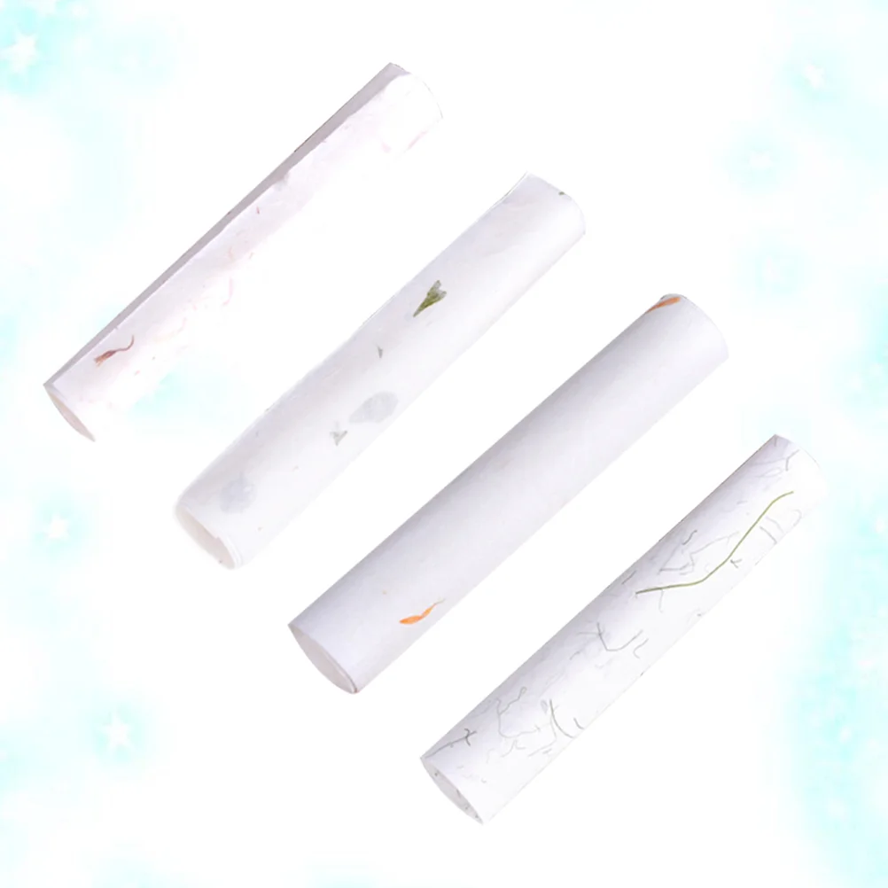 40pcs Chinese Calligraphy Painting Paper Handmade Rice Paper Stationery Fresh Ancient Plant Craft Writing Sheets Fade