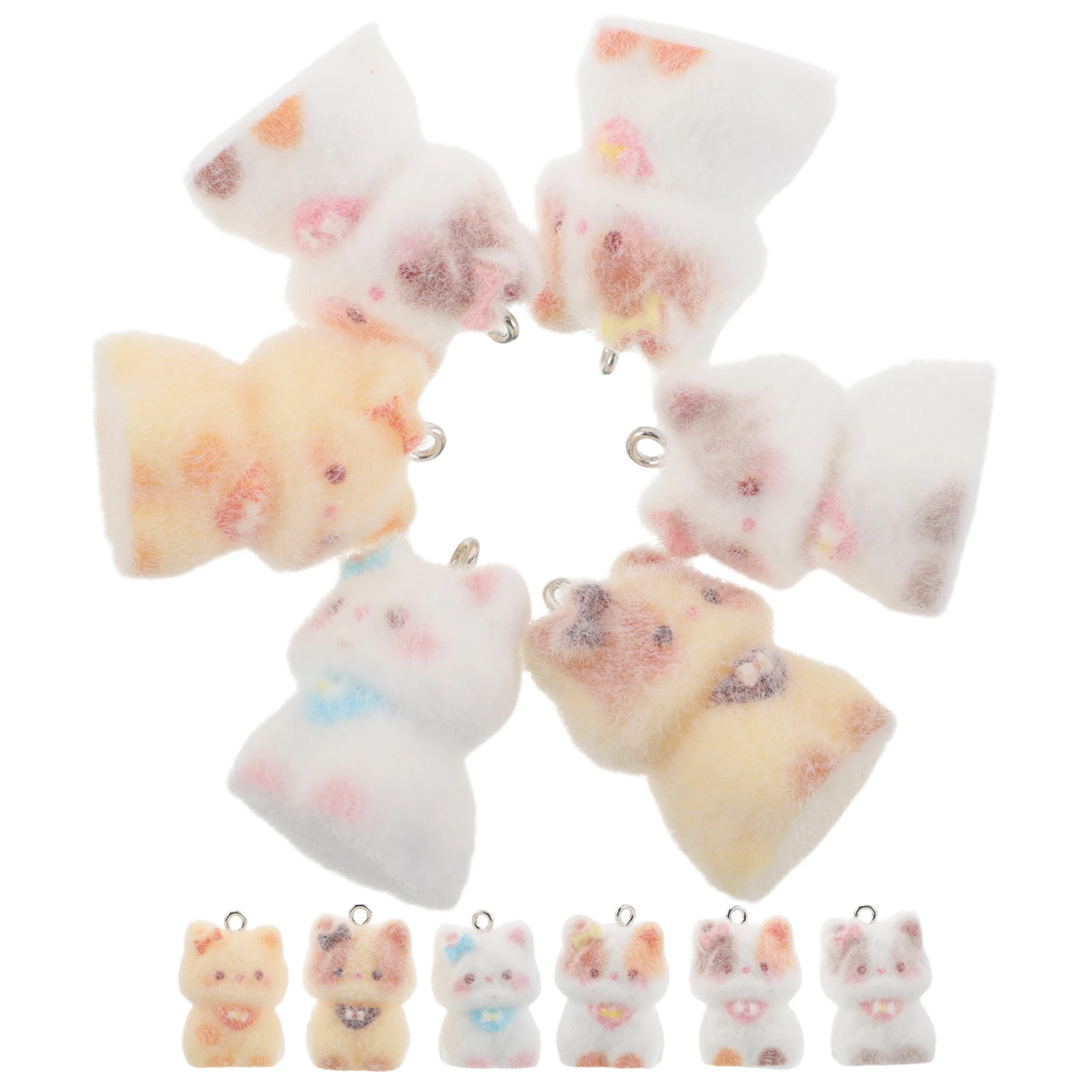 

12pcs Coffee Keychain Cute Cat Phone Resin Cat Pendant For Diy Earrings Bag Charm Animal Phone Strap Charms Kitten Keychain Mini