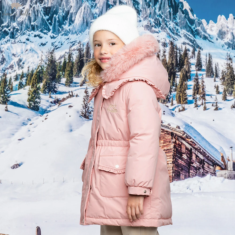 

Утепленная пуховая парка Dave Bella для девочек, куртка с капюшоном, детские зимние теплые пуховые пальто, ветрозащитная верхняя одежда, одежда DK4253634