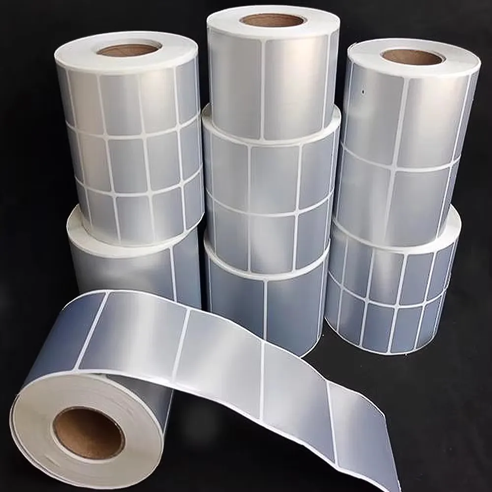 Customized PET label 80mm*30mm 80mm*40mm 80mm* 50mm 80mm *60mm 1000PCS matte silver self-adhesive paper label