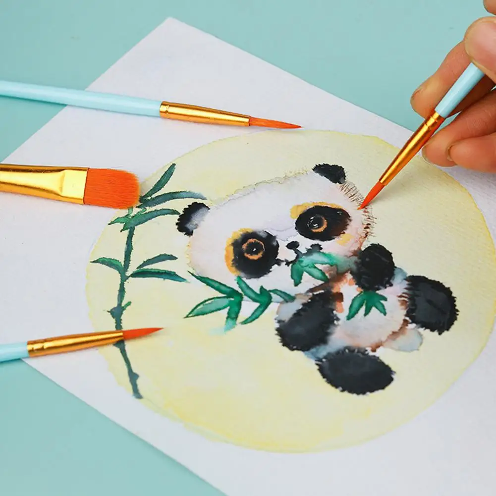 10 Stück 16,5–18,5 cm Künstler-Pinsel mit langen Griffborsten, Aquarell, rund, spitz, Multifunktions-Künstler-Pinsel-Set