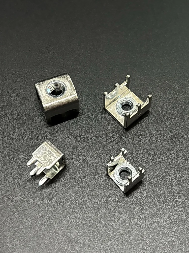 Brass Tin Plated M4M5M6 Square With Four Legs And Six Legs Pressure Riveting Thread Type PCB Board Soldering Terminals Connector