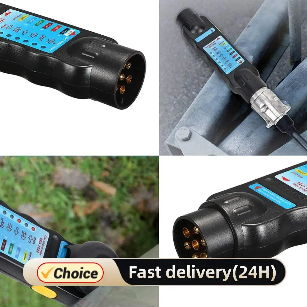 

Socket Connection Adapter 12V Wiring Circuit Tester Connector 7-Pin Wiring Circuit Light Test Tool for Car Truck Towing