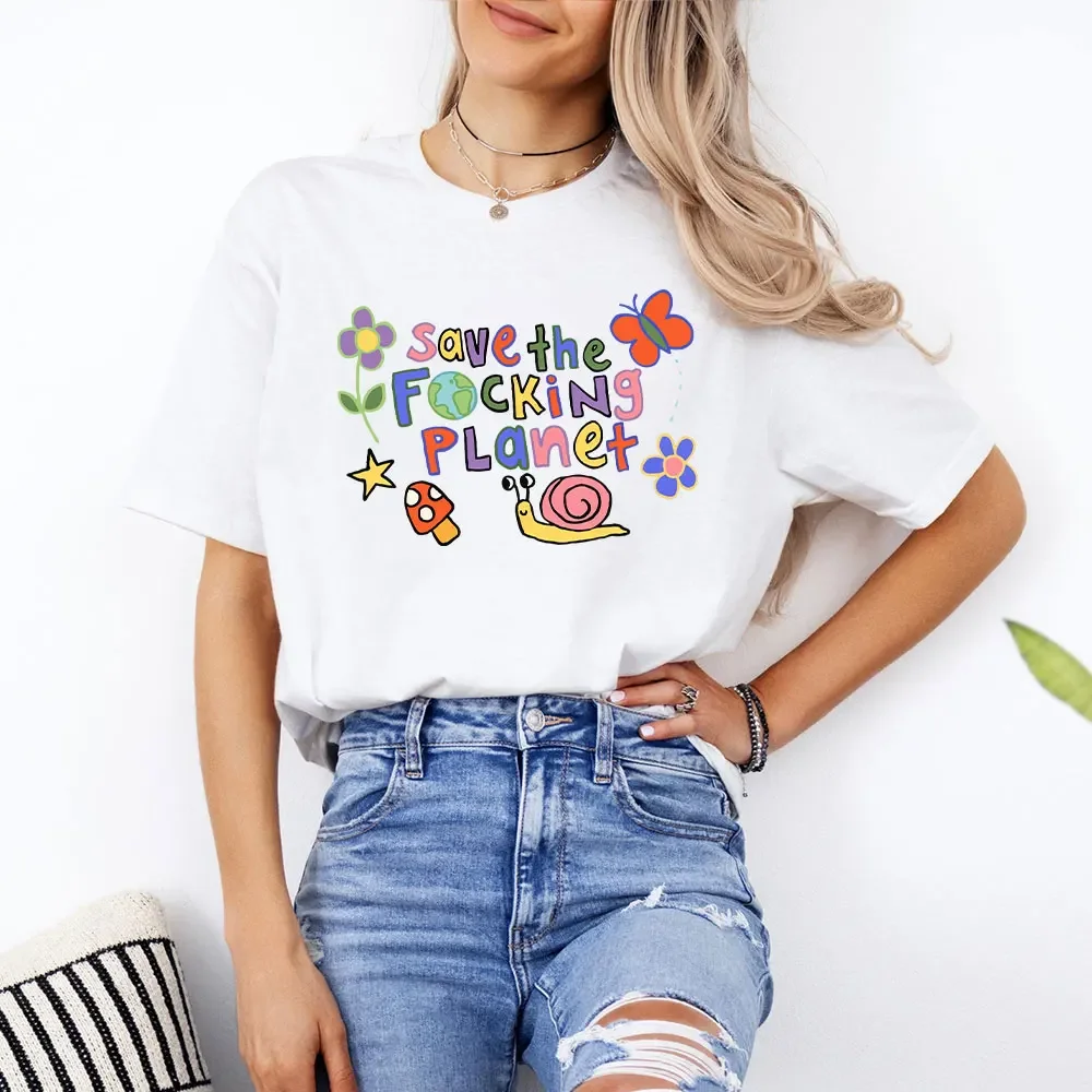 Cute Save The Planet Tshirt Environmental Tee Ecowarrier Colorful Climate Change Activist Shirt Protect Our Planet UNISEX Tops