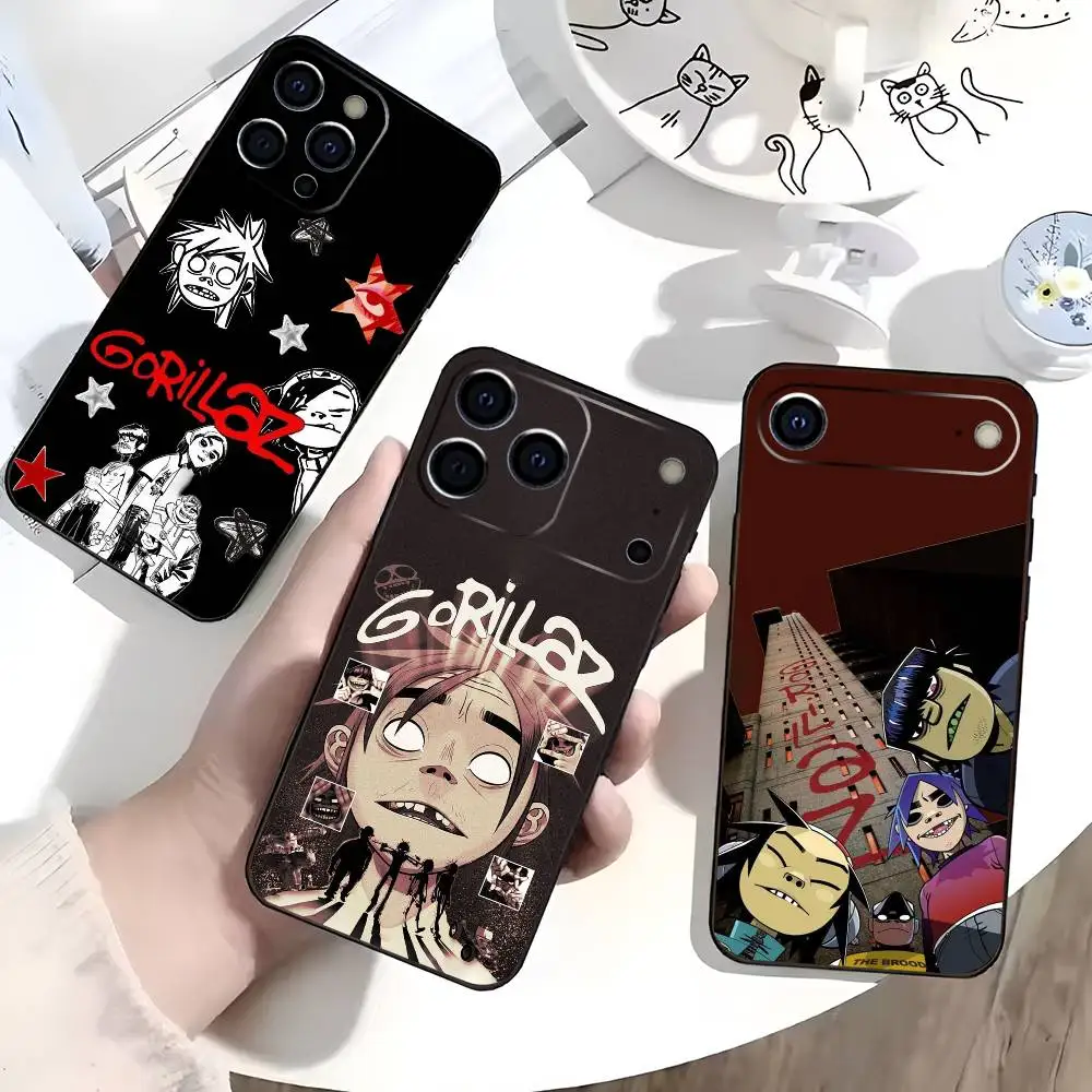 

Rock Band G-gorillaz Phone Case For IPhone 17,16,15,14,13,12,11,Plus,Pro,Max,Plus,XS,soft case Black silicone