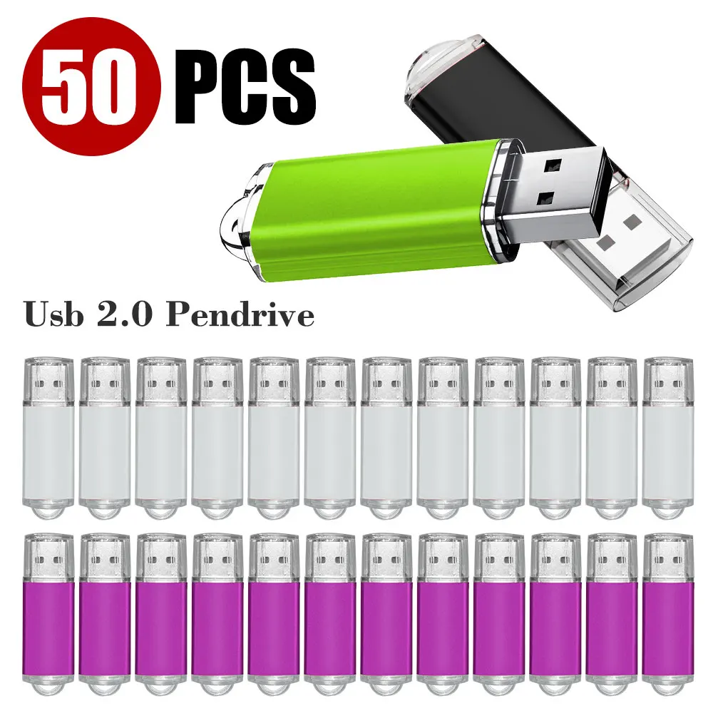 

50PCS/LOT Metal USB 2.0 Flash Drives 4GB 8GB 16GB 32GB 64GB Pen Drive Memory Stick 128MB 512MB 2GB 1GB Free Custom Logo