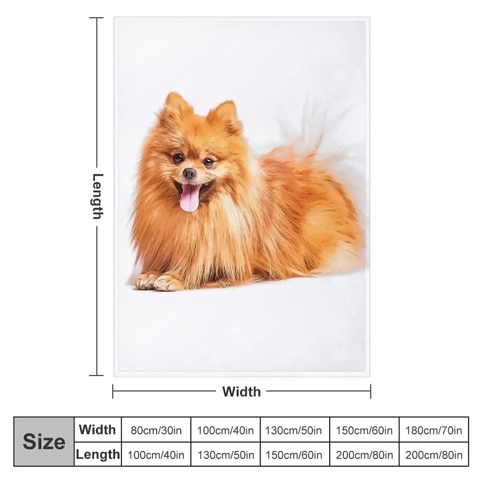 Cute Red Pomeranian Throw Blanket couch cozy soft plush fuzzy picnic outdoor blanket