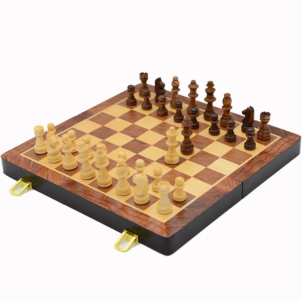 

30cm Board Game Wooden Foldable Table Chess Box Table Game Set Chess